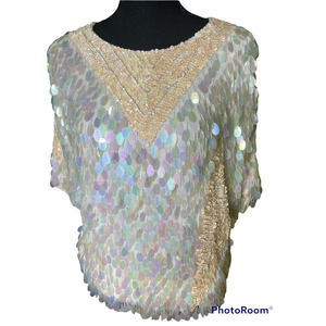 M Mark Cheung Iridescent Blouse Size Medium